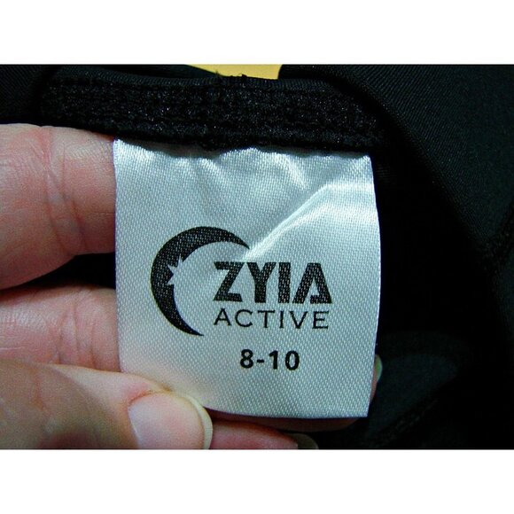 Zyia Active Womens Black Elastic Waist Flat Front Skinny Ankle Leggings Sz 8-10 - Picture 3 of 10
